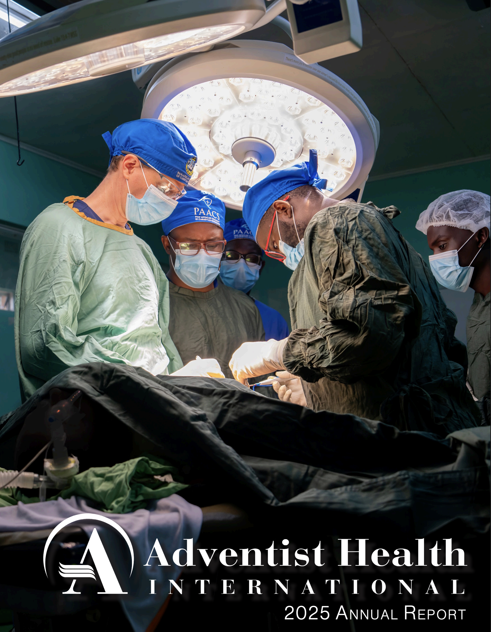 These images show Pan-African Academy of Christian Surgeons (PAACS) surgeons performing procedures at Malamulo Adventist Hospital alongside Brent Sherwin, MD. Malamulo Adventist Hospital is one of Loma Linda University Health’s global campuses and a certified PAACS training site.