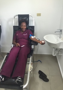 Person giving blood