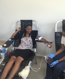 Person giving blood