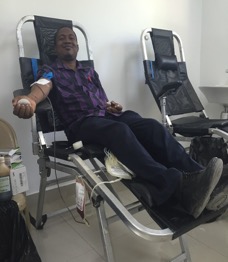 Person giving blood