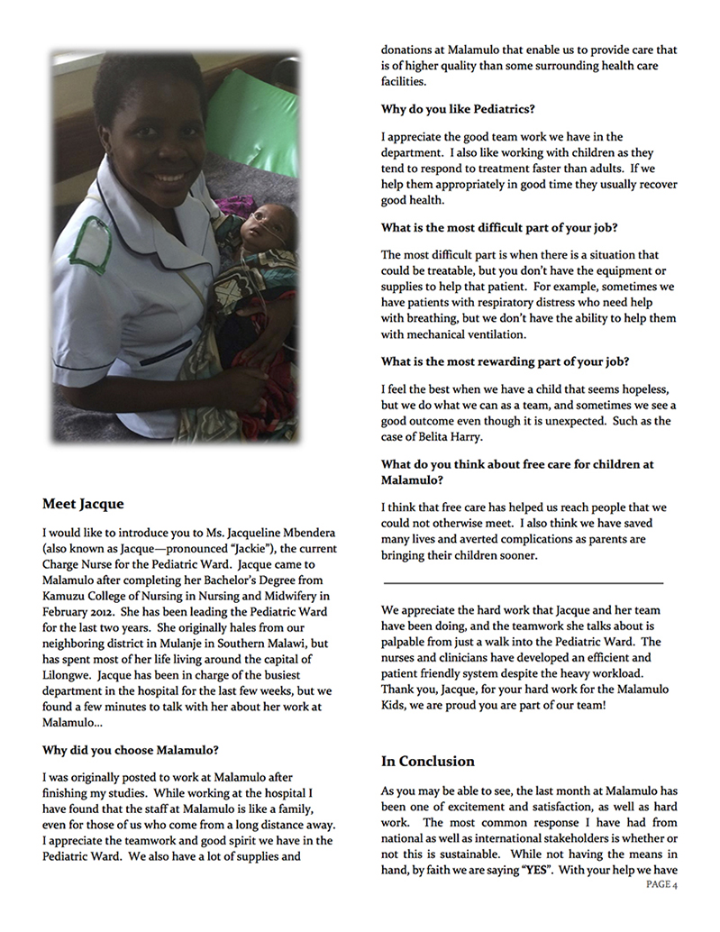 Malamulo Kids Newsletter Issue 1 vol 1