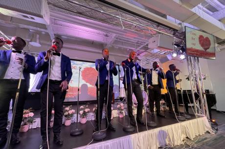 Jehovah Shalom Acapella group performing on their US tour