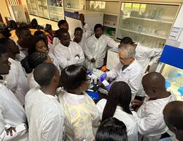 Ben Siapco teaching clinical lab technicians